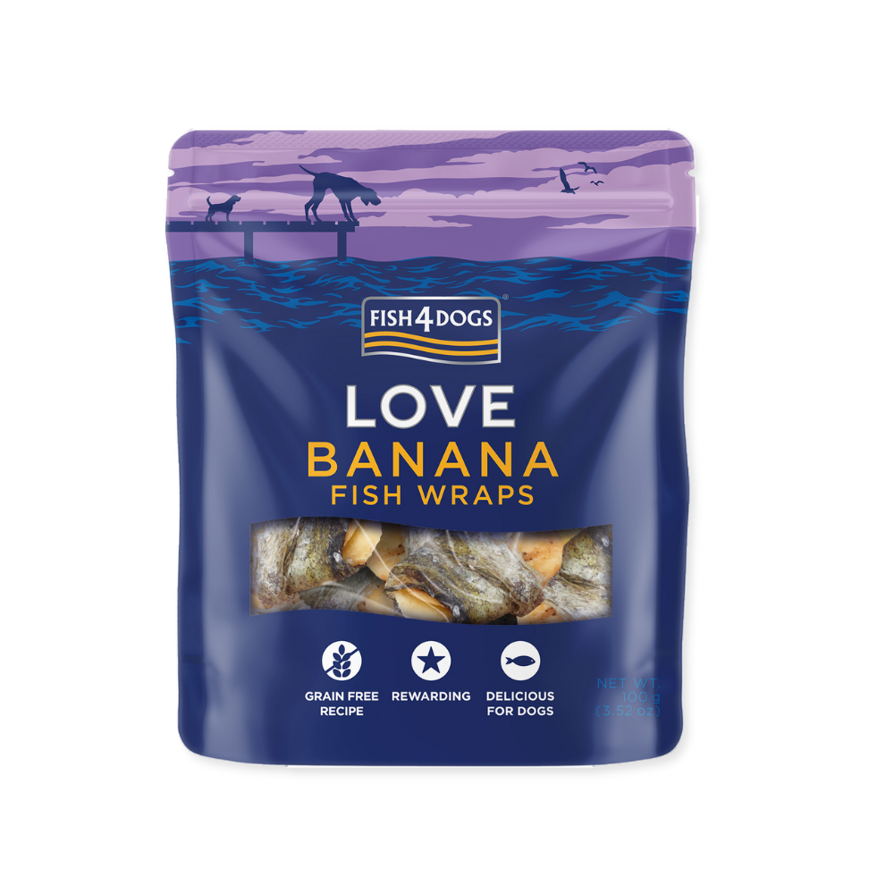 Fish4Dogs - Love - Banan/fiske wraps - 100 g