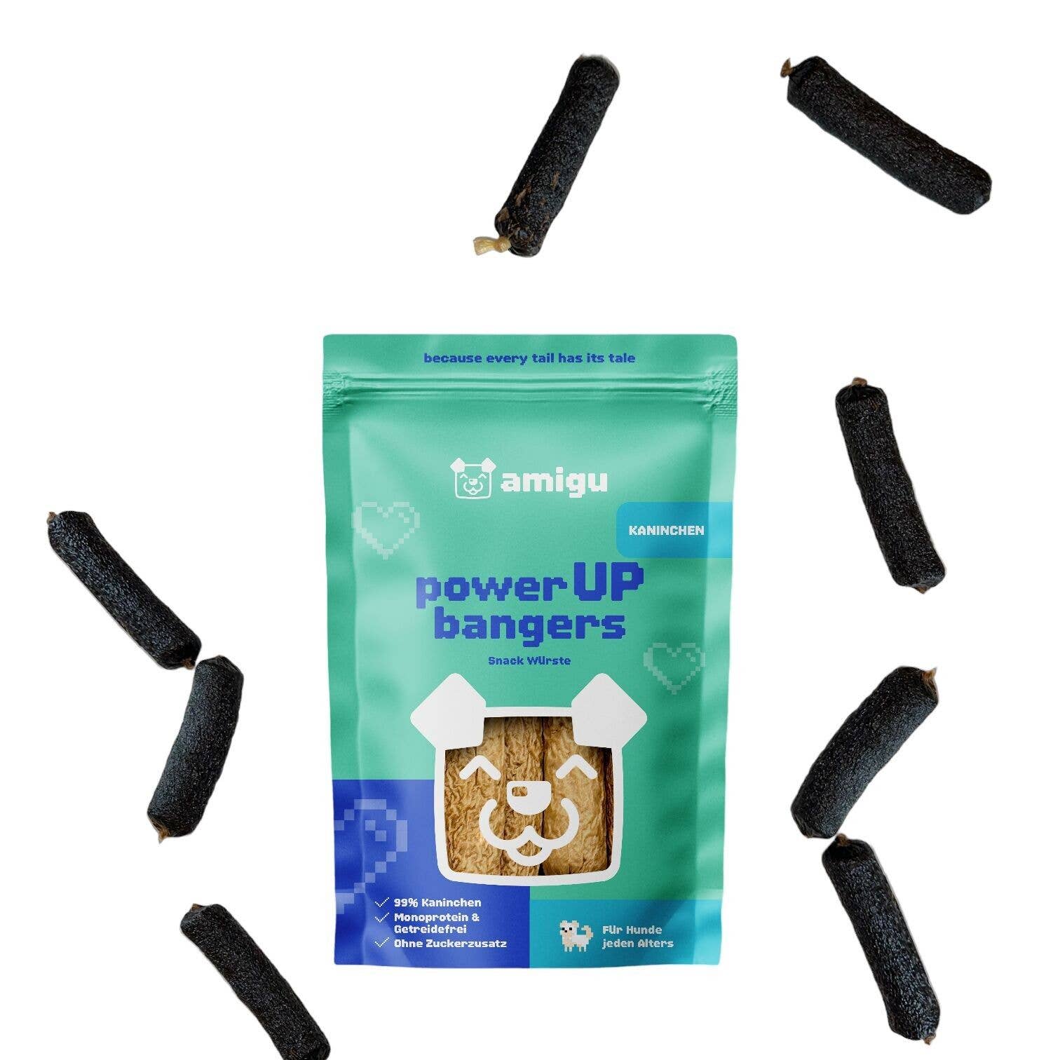 Amigu - Lækre pølser m. Kanin - 100g.