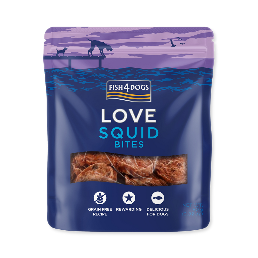 Fish4Dogs - Love - Blæksprutte-bidder - 80 g