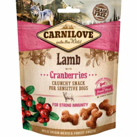 Carnilove Crunchy Snack Godbidder m. Lam & Tranebær 200g