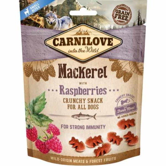 Carnilove Crunchy Snack Godbidder m. Makrel & Hindbær 200g