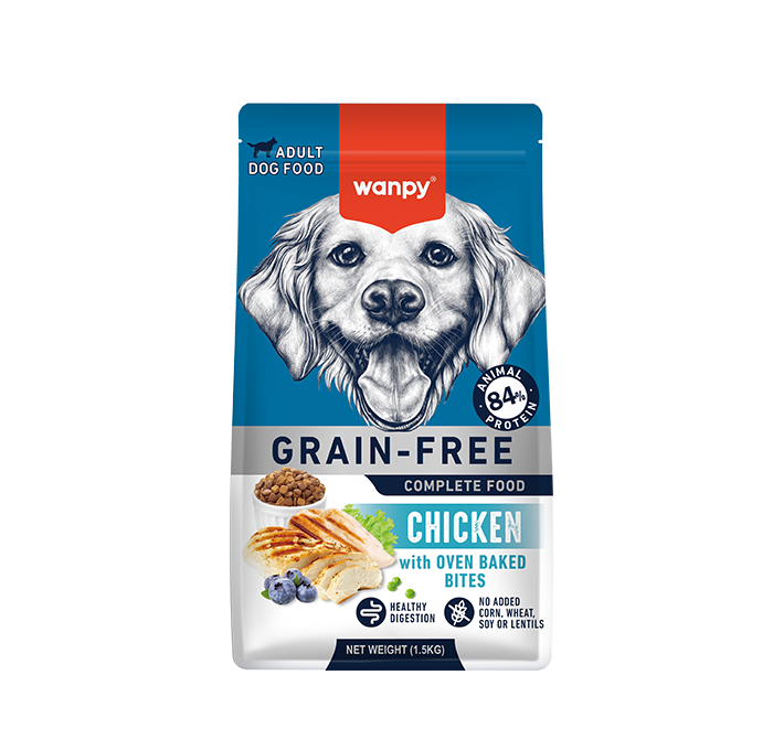 Wanpy - Kornfrit Hundefoder - Voksen - Kylling - 1,5 kg