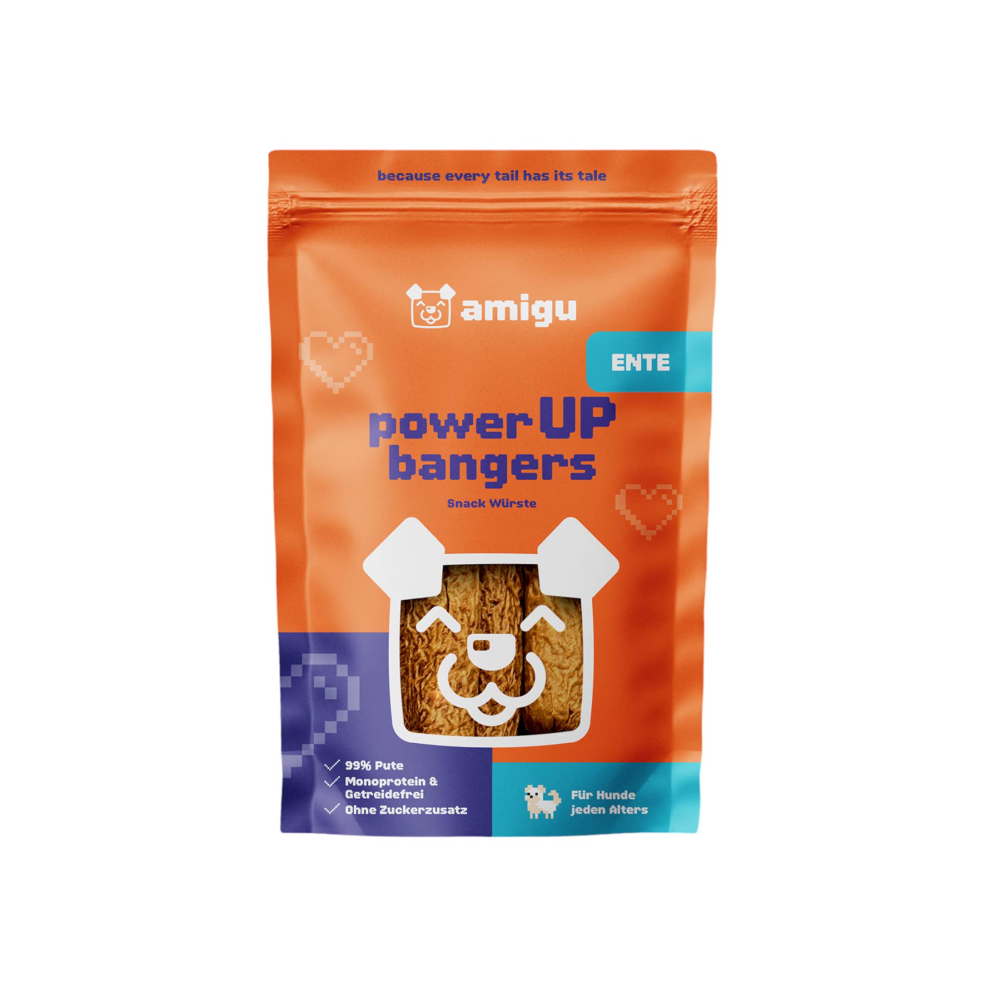 Amigu - Lækre pølser m. And - 100g.