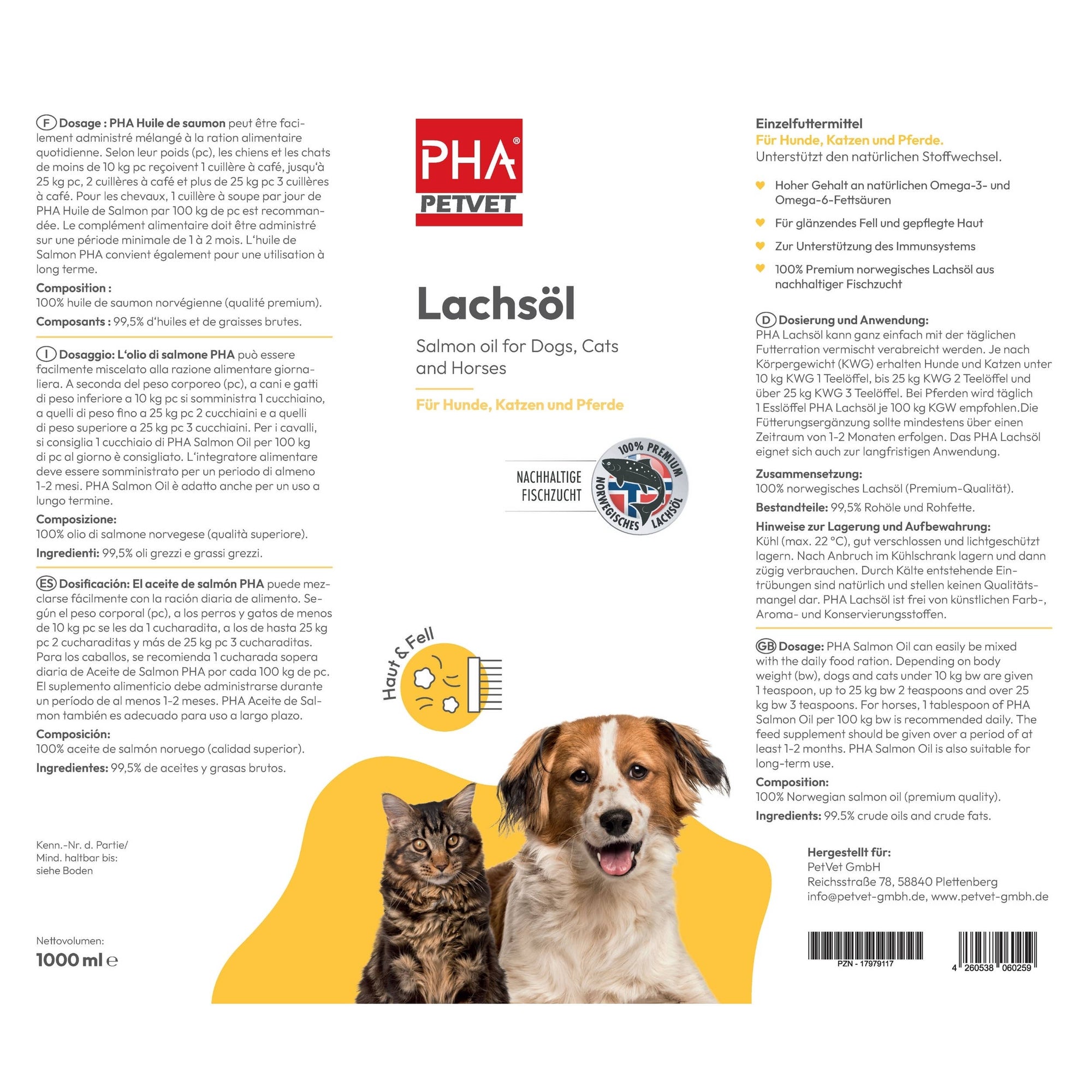 PHA - Lakseolie - 1000 ml