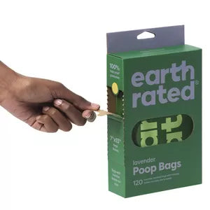 Earth Rated - Høm Høm poser - 120 stk. m. håndtag - M. Lavendel duft