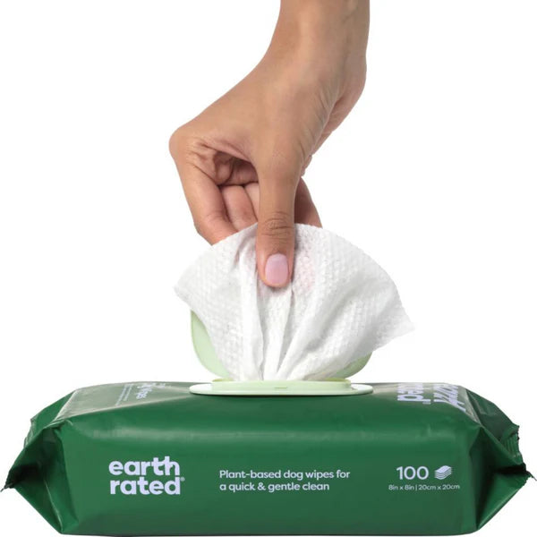 Earth Rated - Dog Wipes - 100 stk. m. Lavendel duft