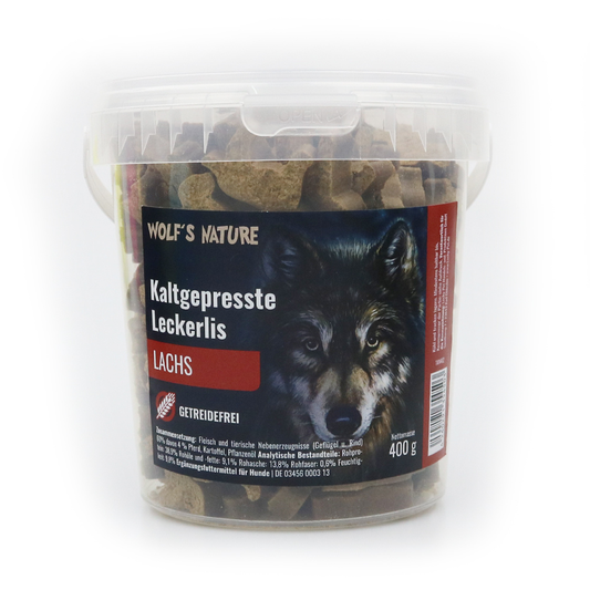 Wolf's Nature® - Godbidder m. Laks 400g