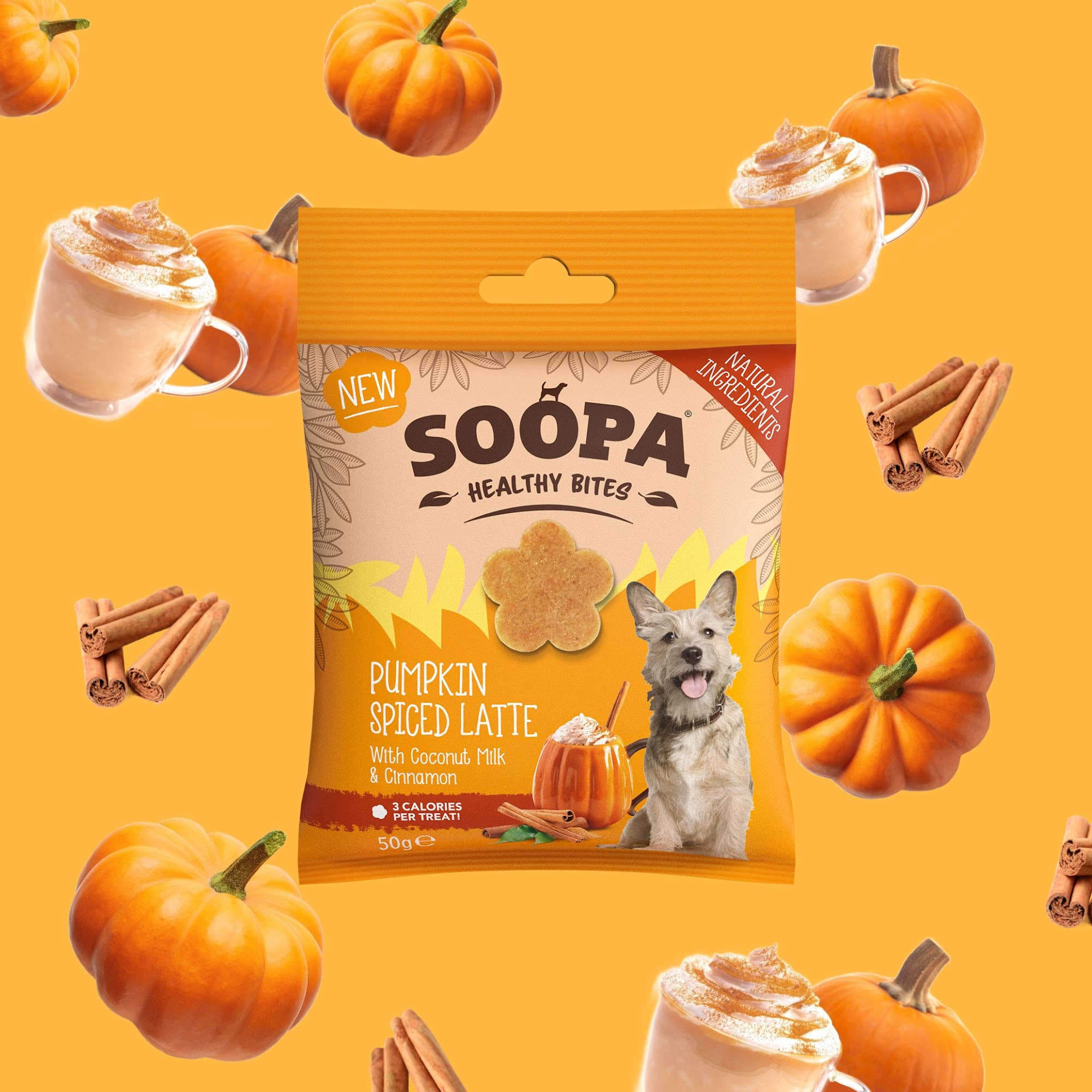 Soopa - Godbidder m. Græskar & Krydret Latte - 50g