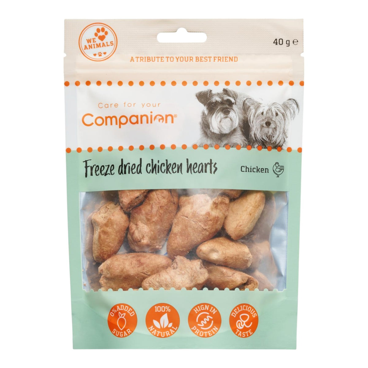 Companion - Godbidder - Frysetørret Kyllingehjerter - 40g