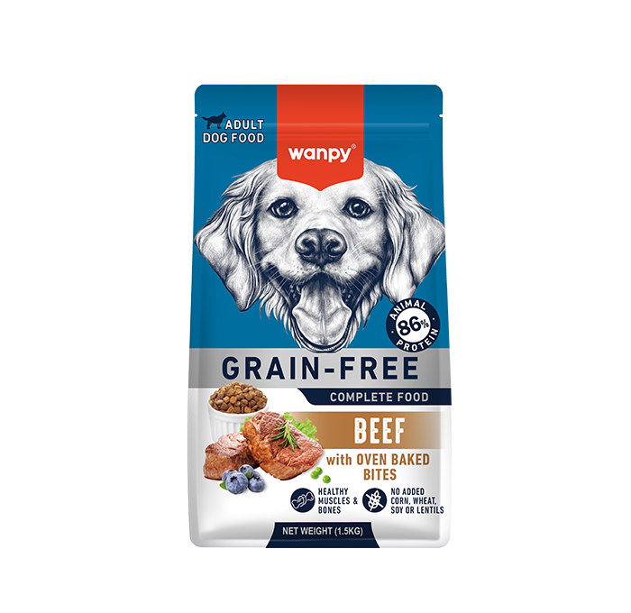 Wanpy - Kornfrit Hundefoder - Voksen - Okse - 1,5 kg