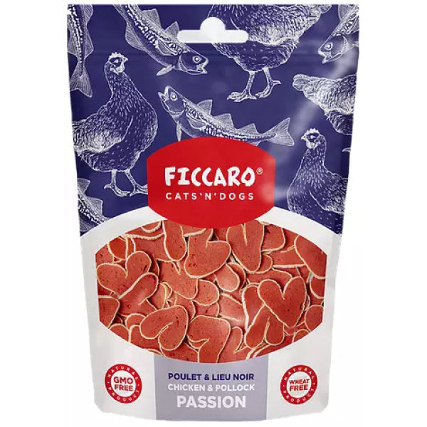 Ficcaro - Hjerter m. Kylling & Sej - 100g