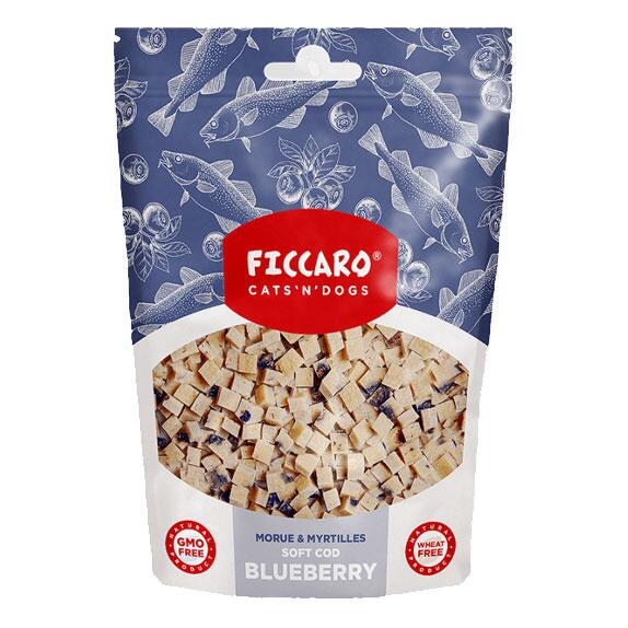 Ficcaro - Soft Cubes m. Torsk & Blåbær - 100g