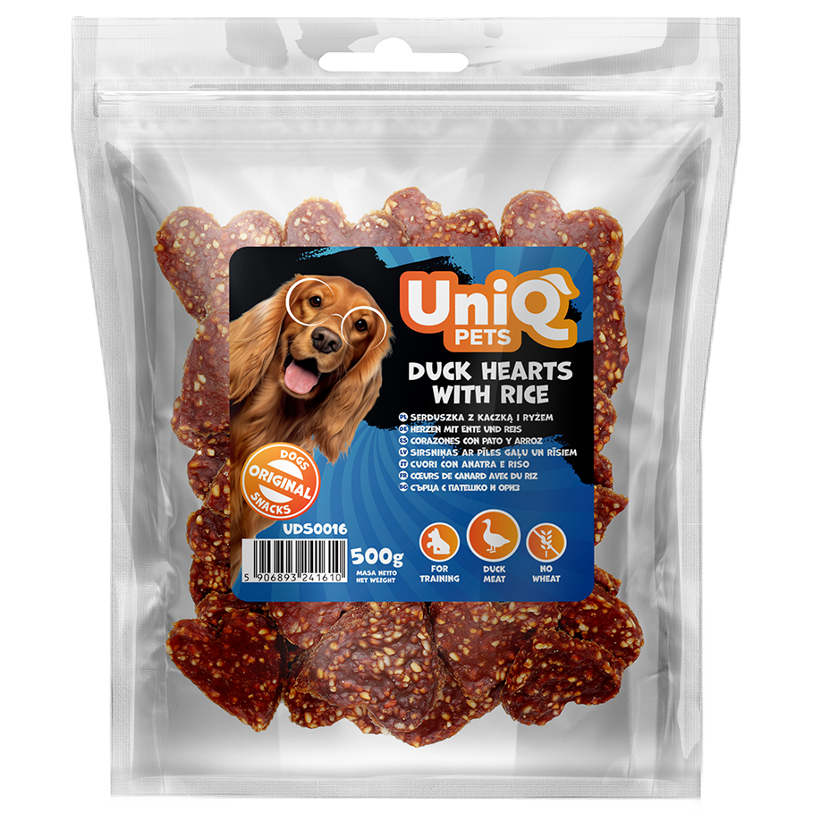 UniQ - Andehjerter m. Ris - 500g