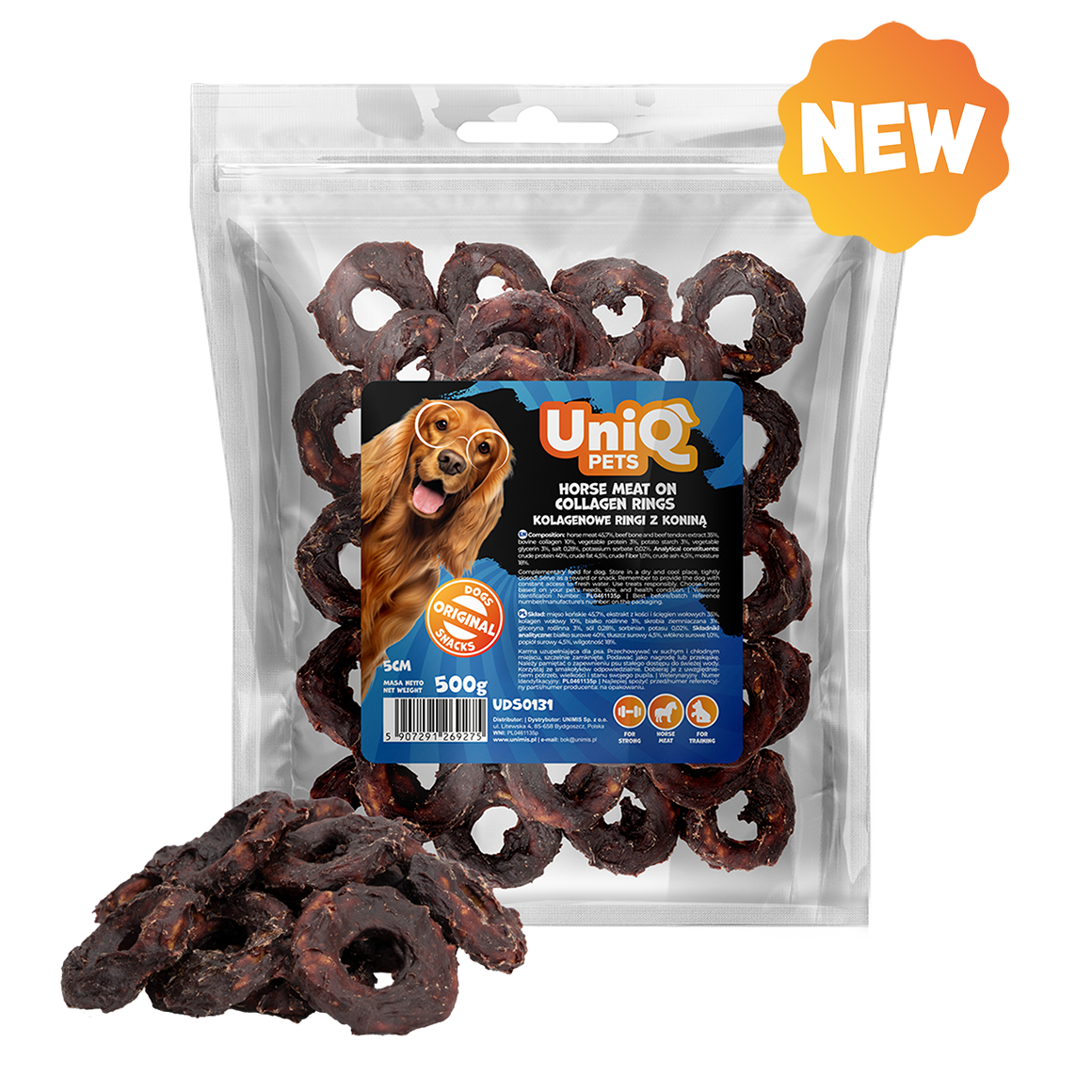 UniQ - Collagen ringe m. Hest - 500g