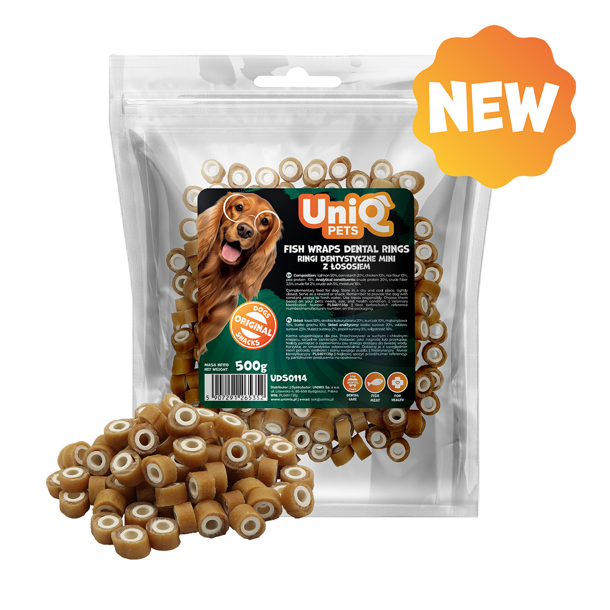 UniQ - Dental - Lakse-wraps - 500g