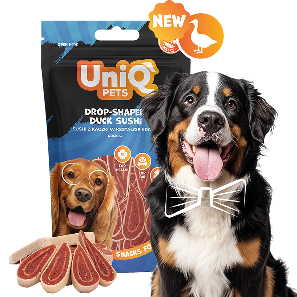 UniQ - Bløde godbidder - Dråbeformet Sushi m. And - 80g