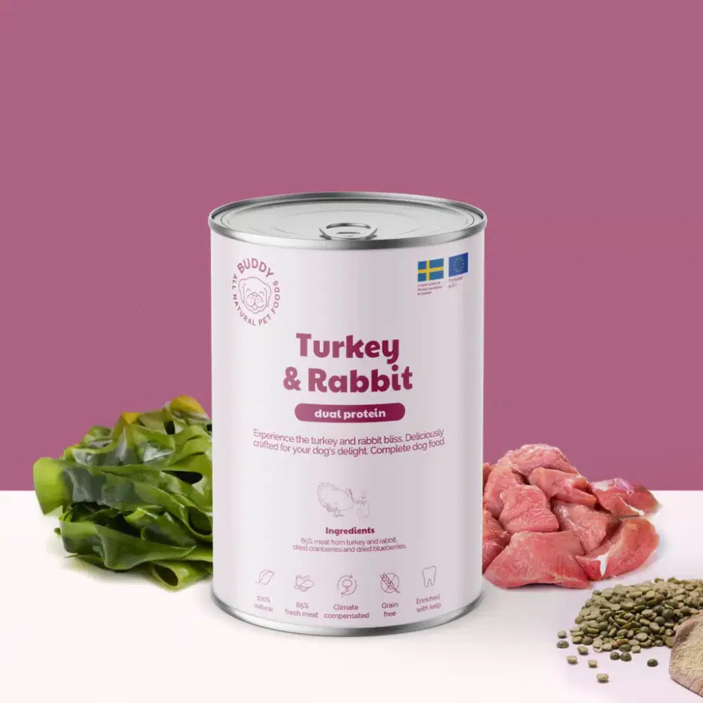 Buddy Pet Foods - Vådfoder m. Kalkun & Kanin - Kornfri - 400g