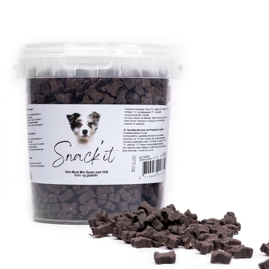 Snack’it - Semi-Moist - Bløde godbidder Mini Bones m. Vildt - 500g