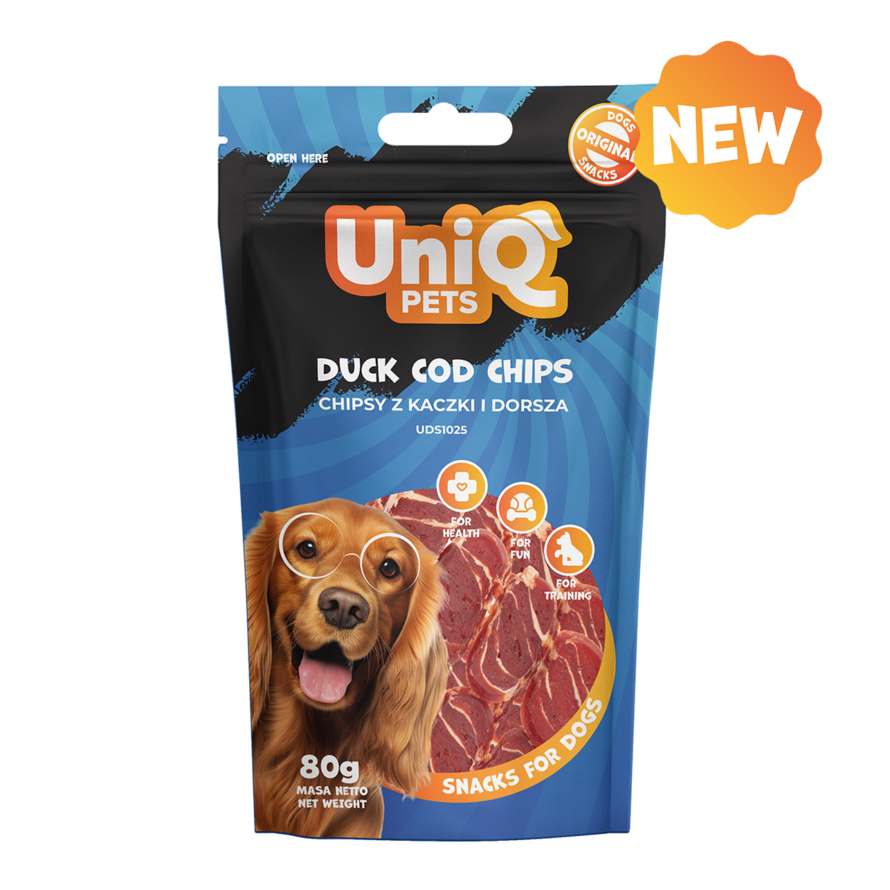 UniQ - Bløde snacks - Chips m. And & Torsk - 80g