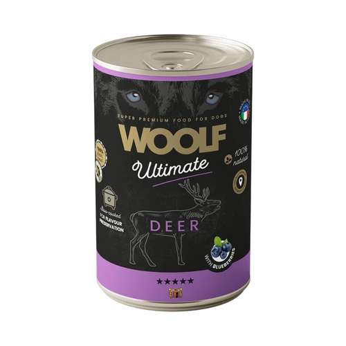 Woolf Ultimate - Vådfoder m. Hjort & Blåbær