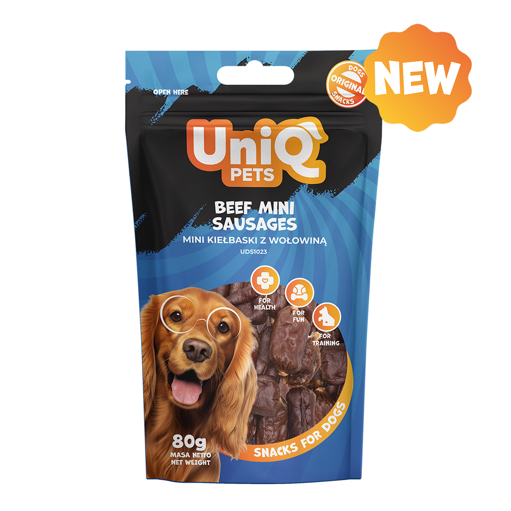 UniQ - Bløde snacks - Mini pølser m. Okse - 80g