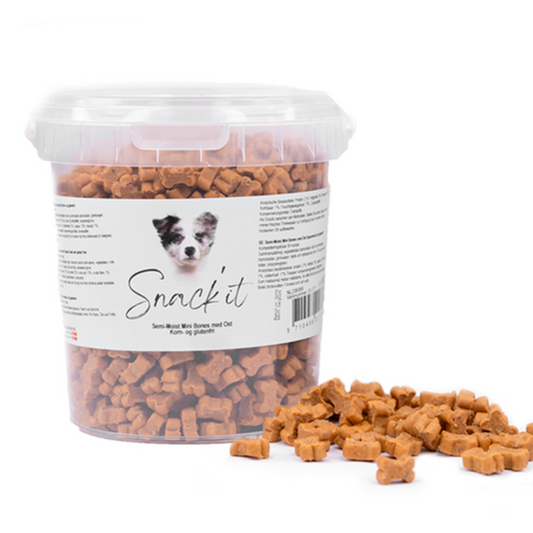 Snack’it - Semi-Moist - Bløde godbidder Mini Bones m. Ost - 500g