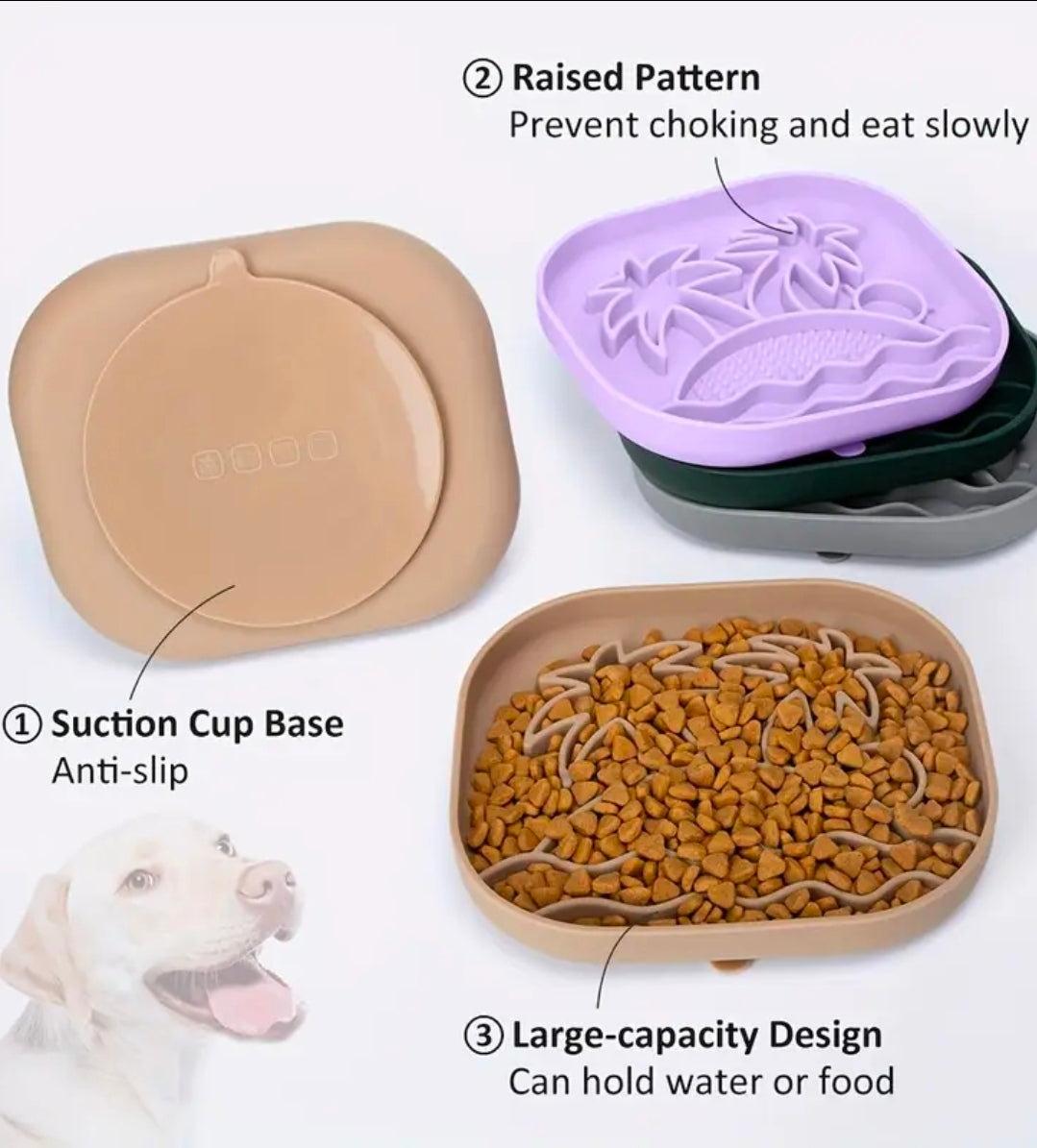 Slowfeeder/Slikkemåtte - Strand - Grå