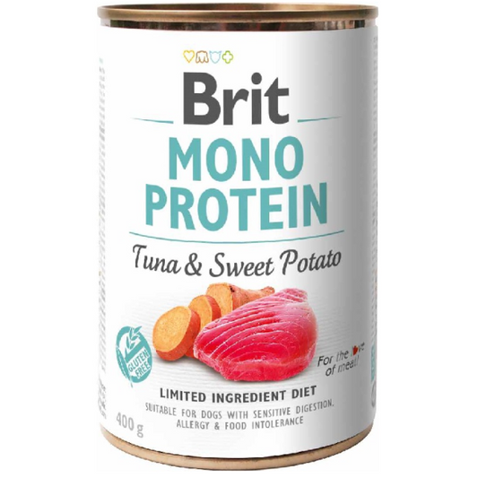 Brit - Mono Protein - Vådfoder m. Tun & Sød kartoffel 400g