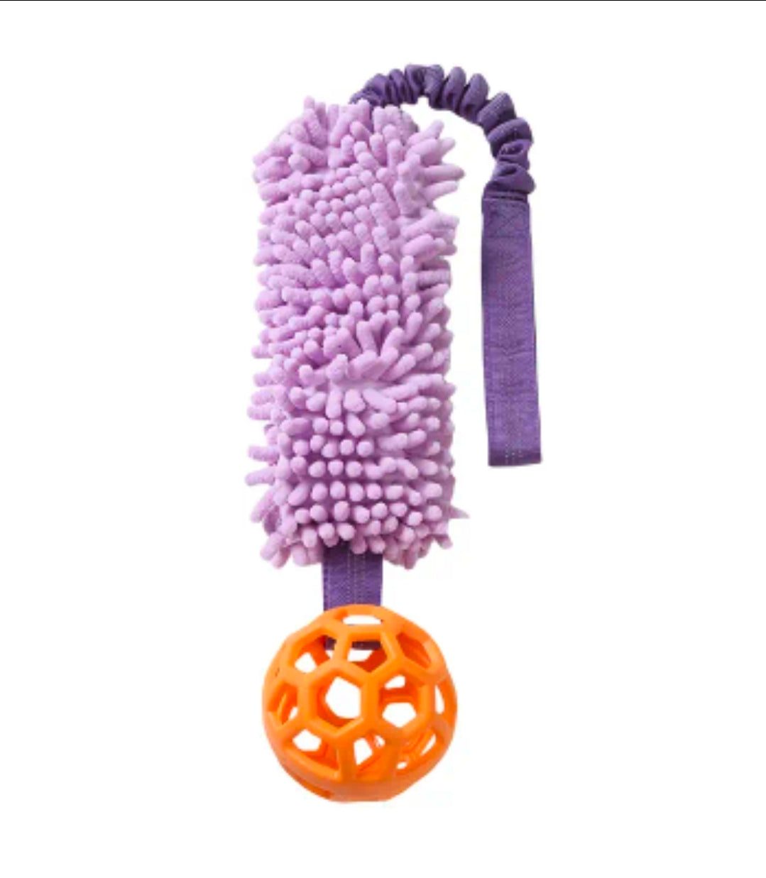 Elastisk trækkelegetøj m. bold - Lilla/Orange