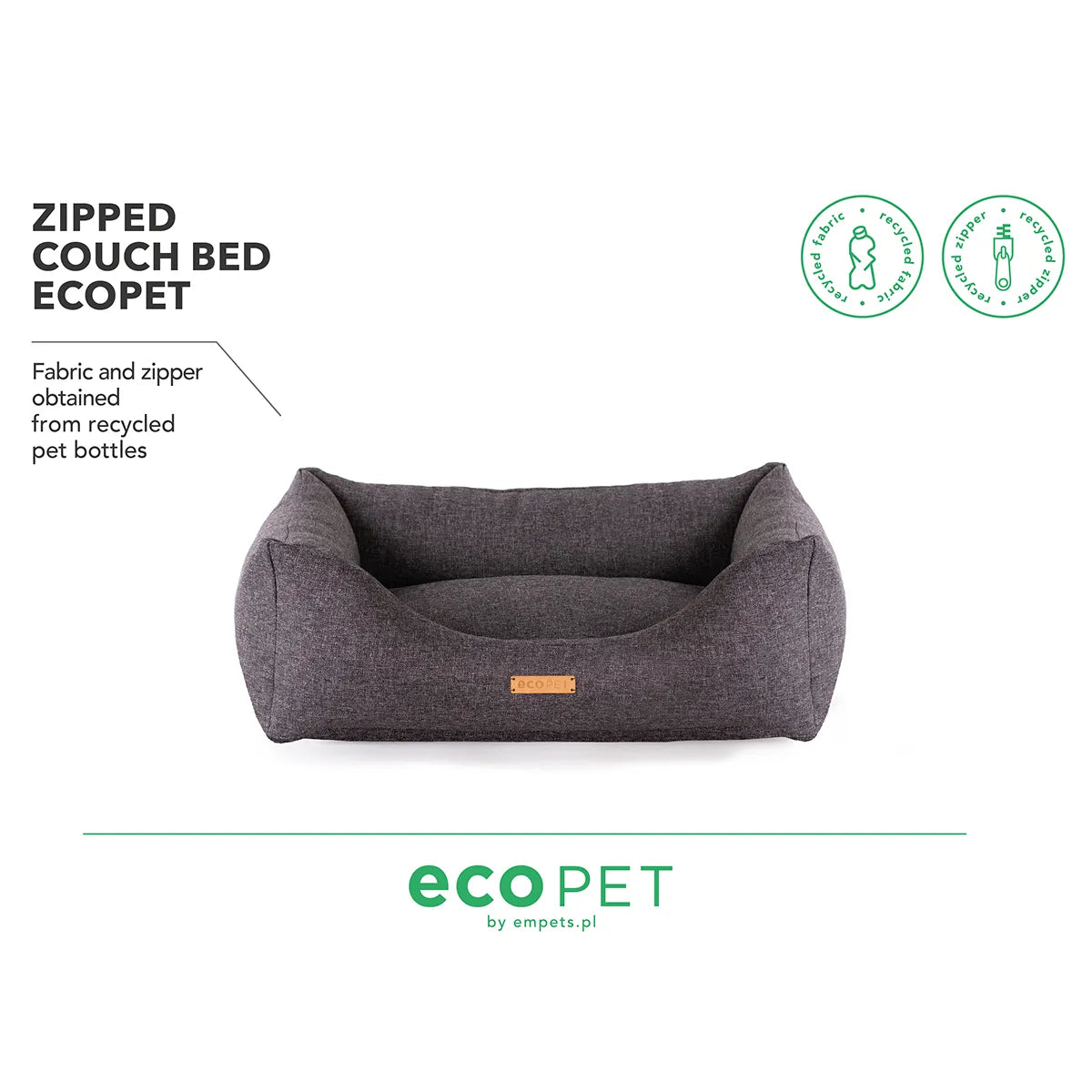 Hundeseng - EcoPet - Mørkegrå