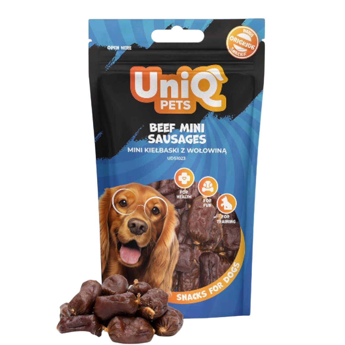 UniQ - Bløde snacks - Mini pølser m. Okse - 80g