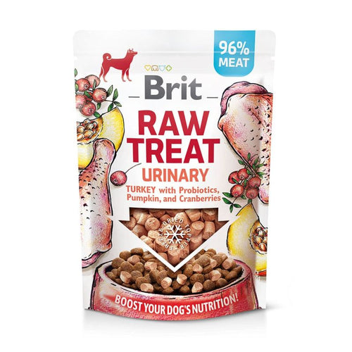 Brit - Raw Treat - Urinary m. Kalkun, Probiotika, Græskar & Tranebær - 40g