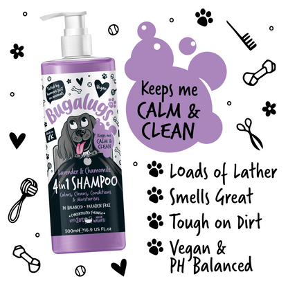 Bugalugs - Shampoo - 4 i 1 Lavendel & Kamille - 500ml