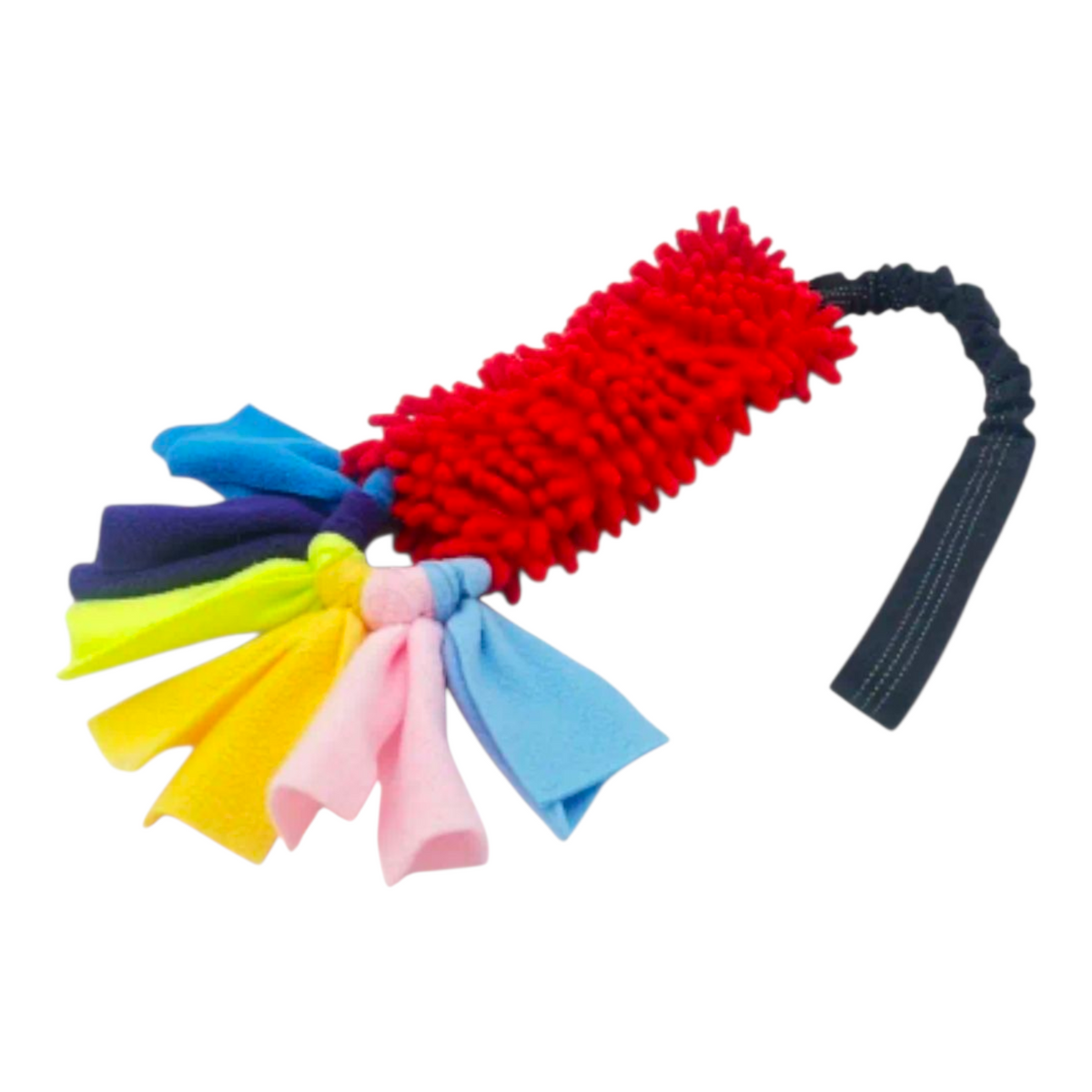 Elastisk træklegetøj m. frynser - Rød/Sort