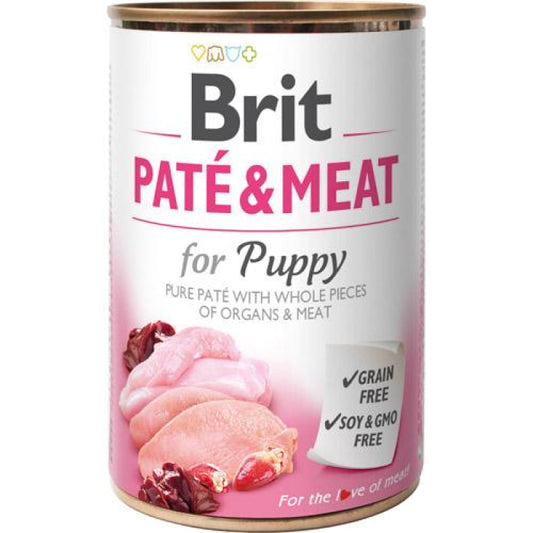 Brit - Patè & Meat - Vådfoder til hvalpe m. Kylling & Kalkun 400g