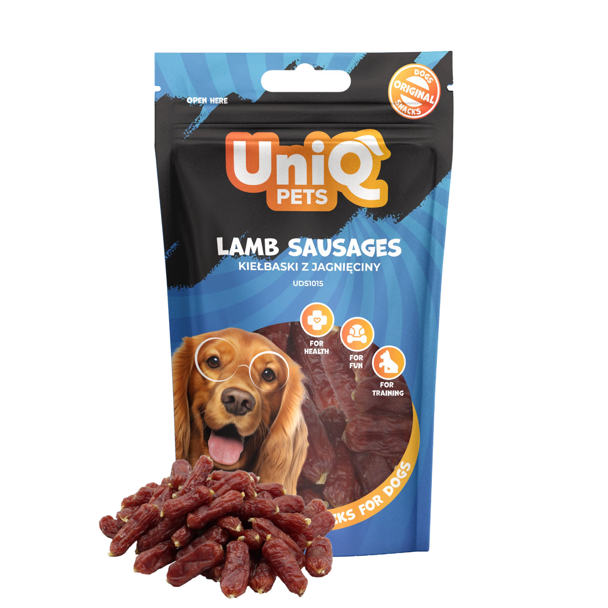UniQ - Bløde snacks - Pølser m. Lam - 80g