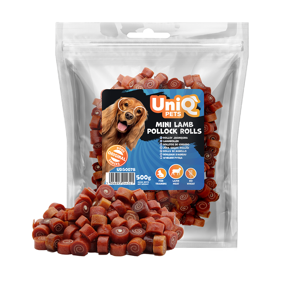 UniQ - Bløde Mini Ruller m. Lam & Sej - 500g