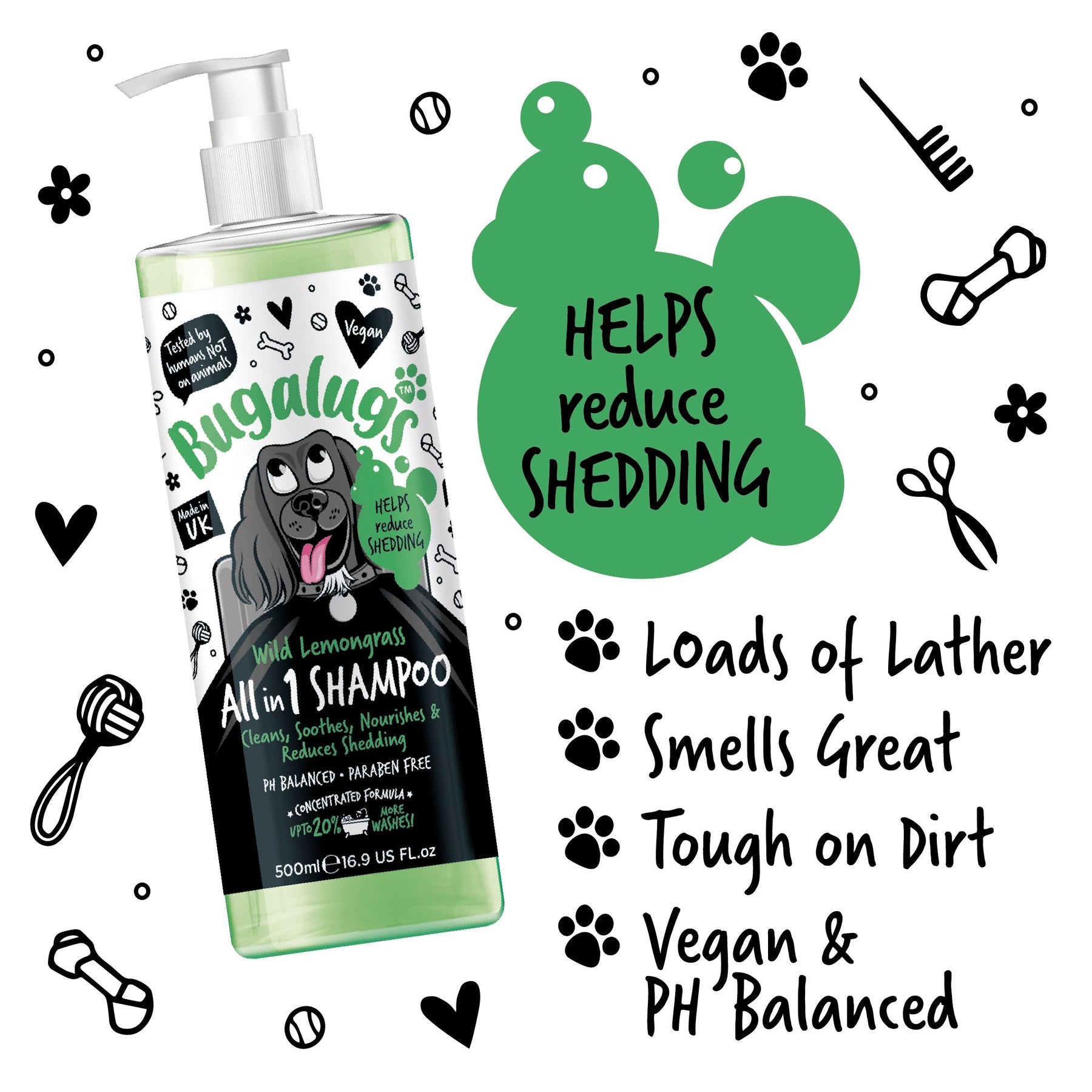 Bugalugs - Shampoo - Citrongræs All in 1 - 500ml