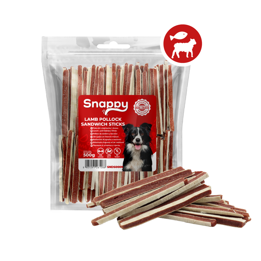 Snappy - Bløde Sandwich m. Lam & Sej - 500g