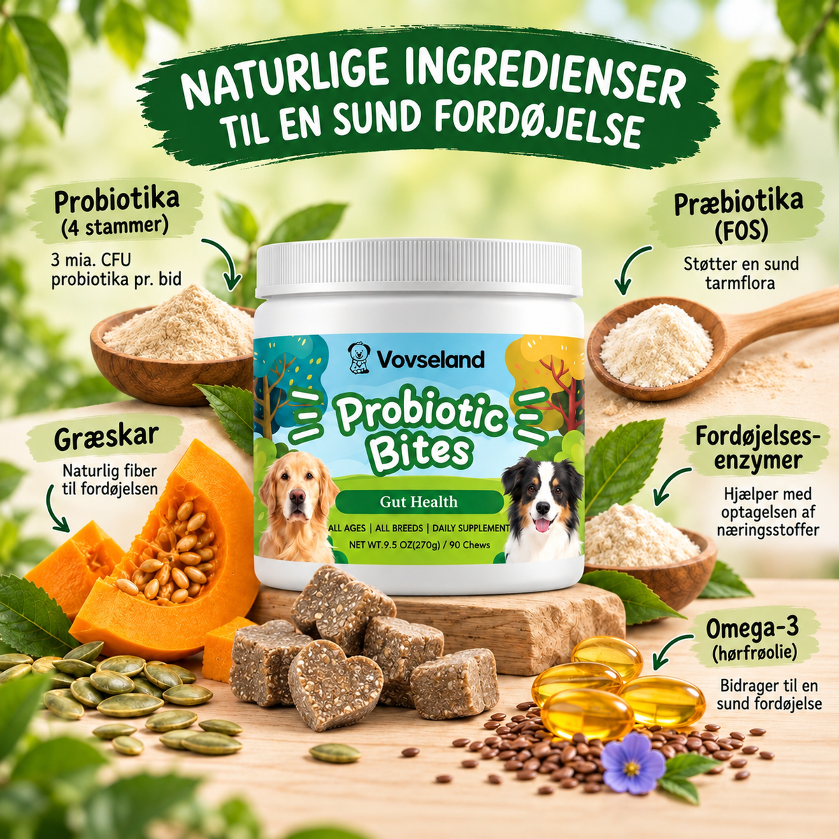 Vovseland - Tilskud - Probiotic Bites