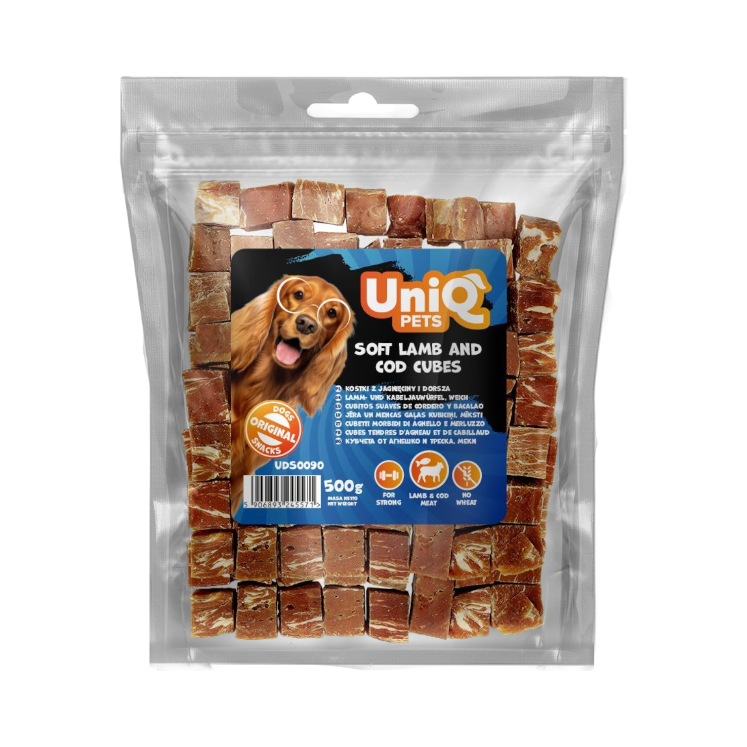 UniQ - Bløde Cubes m. Lam & Torsk - 500g