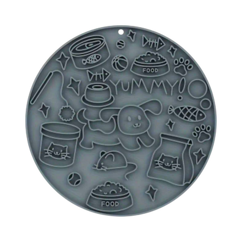 Slowfeeder/Slikkemåtte - Yummy - Grå