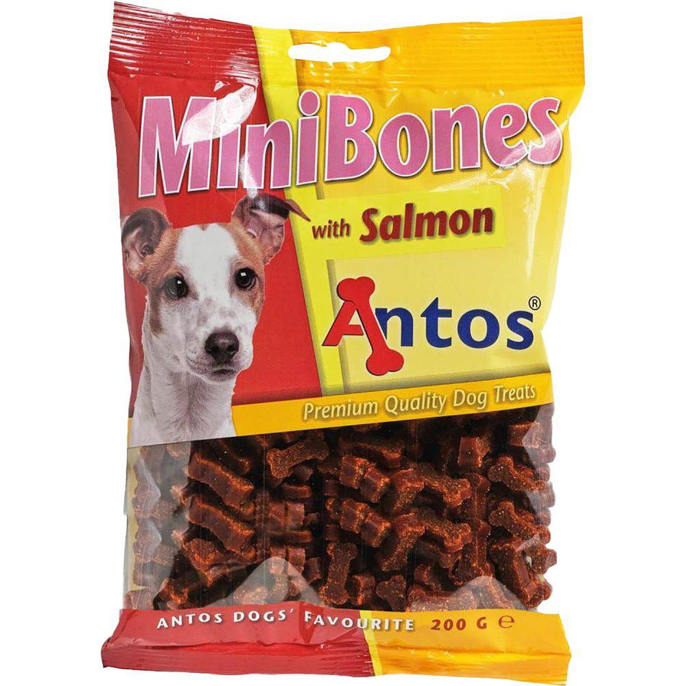 Antos - Bløde godbidder - Mini bones Laks 200g