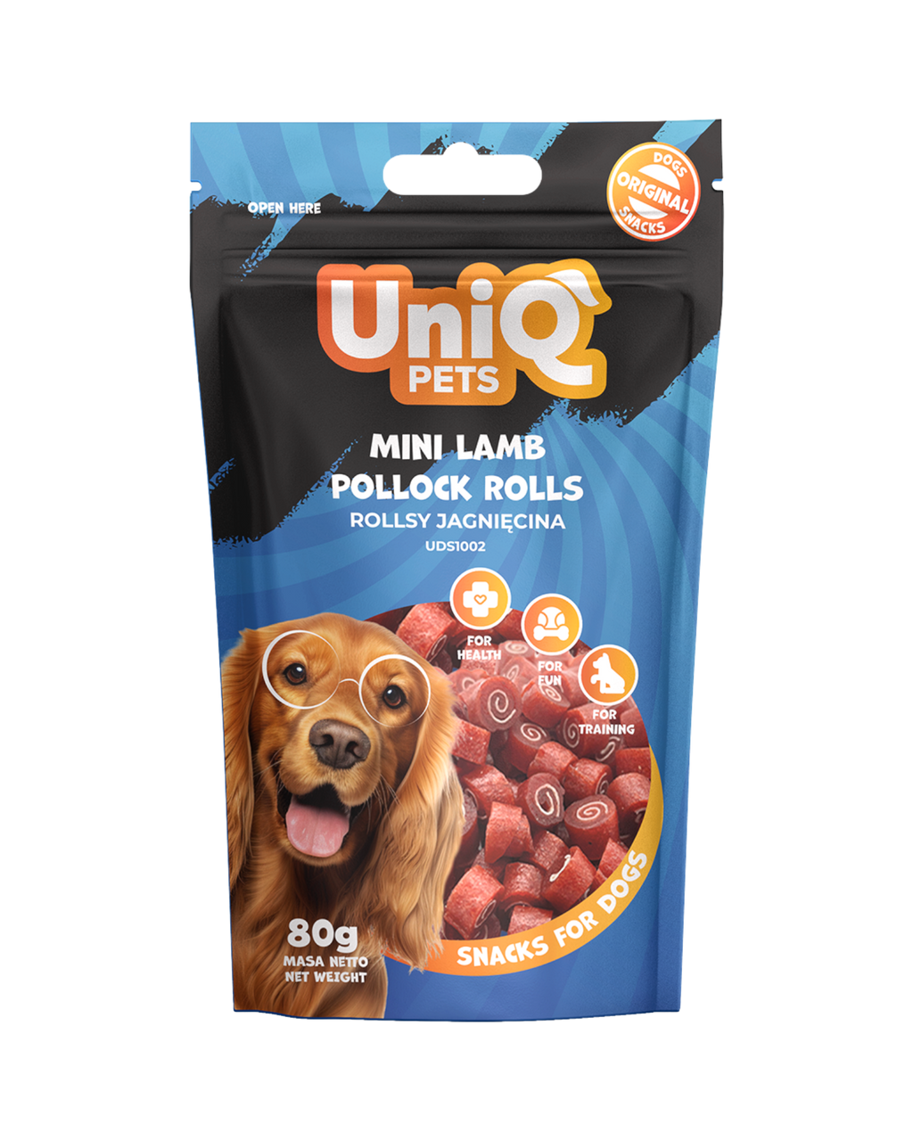 UniQ - Bløde Mini Ruller m. Lam & Sej - 80g