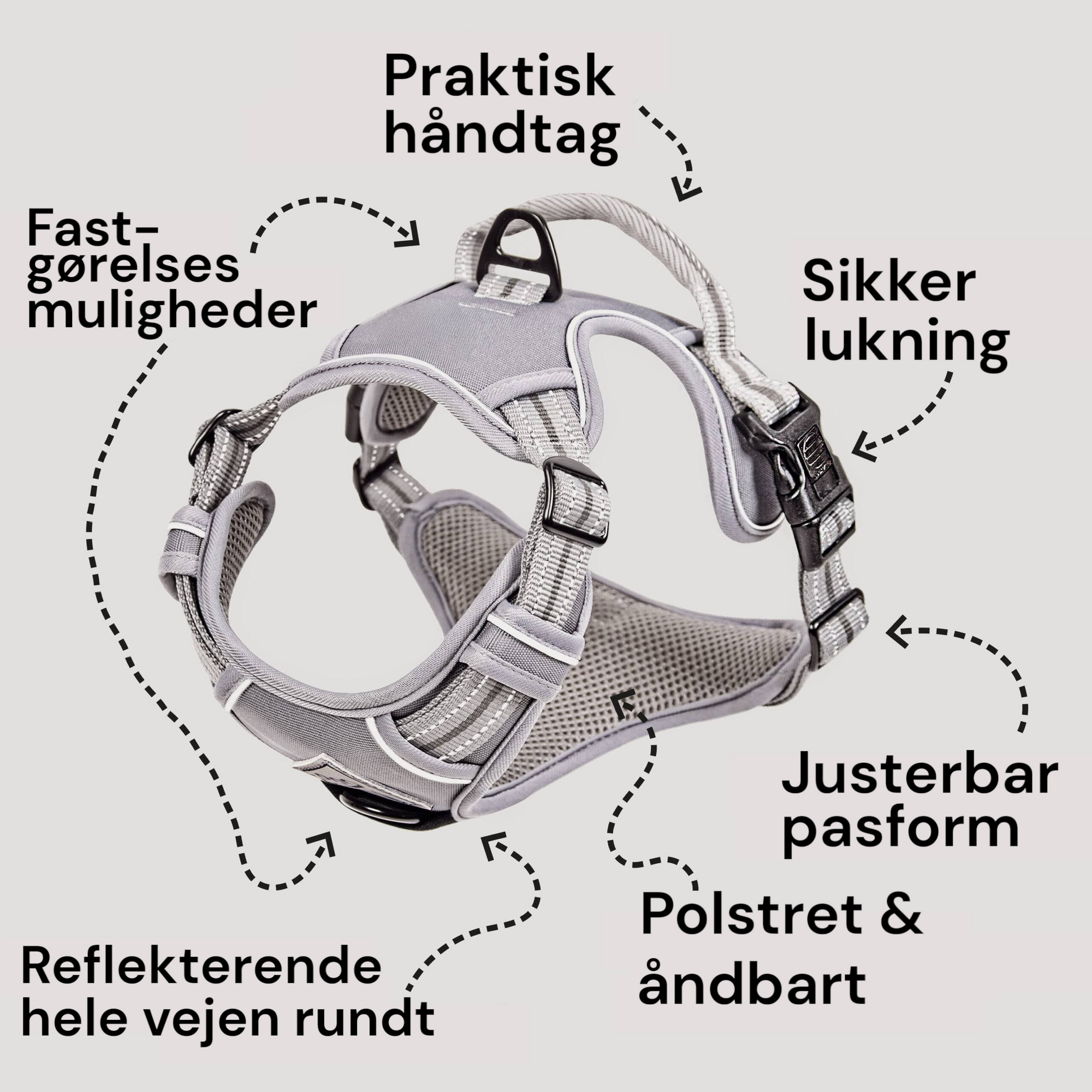 Ne&no® - Outdoor Hundesele m.  støddæmper - L