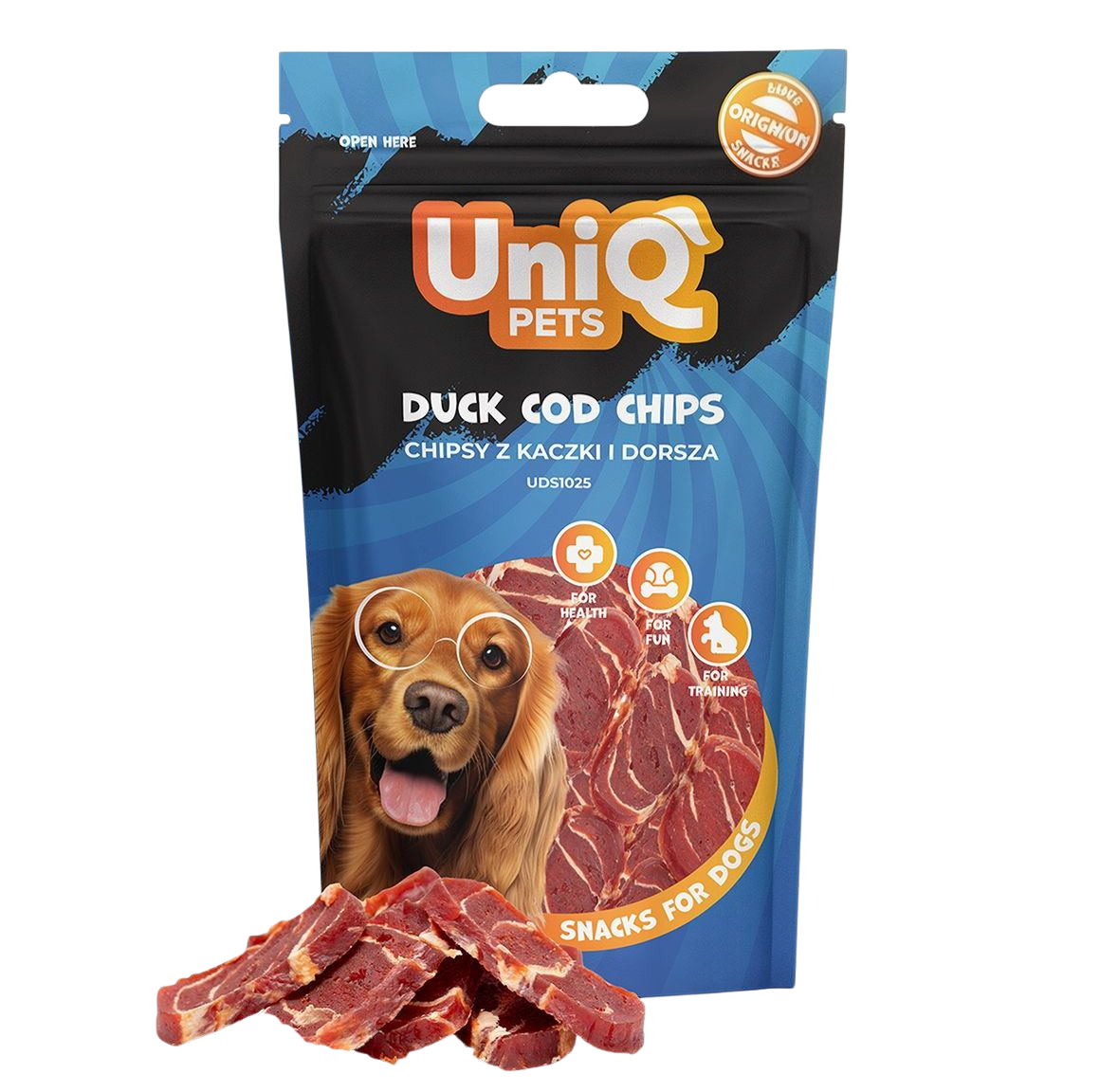 UniQ - Bløde snacks - Chips m. And & Torsk - 80g