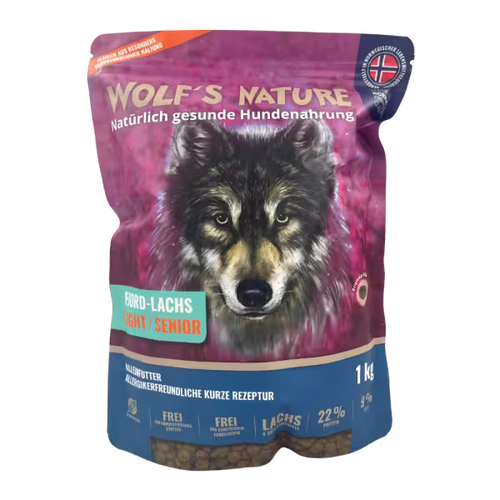 Wolf's Nature - Tørfoder - Fjord-Laks - 1kg. (Light/Senior)