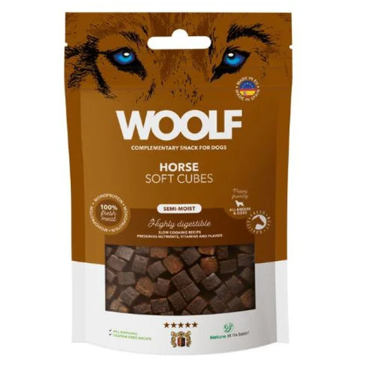 Woolf Naturlige godbidder Soft Cubes Hest 100g