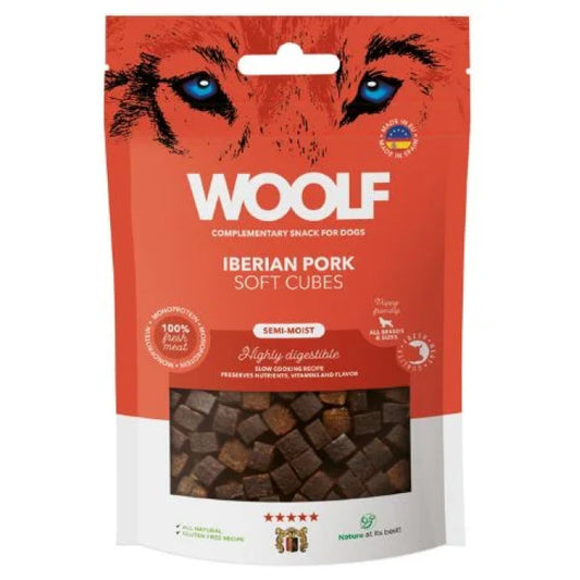 Woolf Naturlige godbidder Soft Cubes Iberian Pork 100g