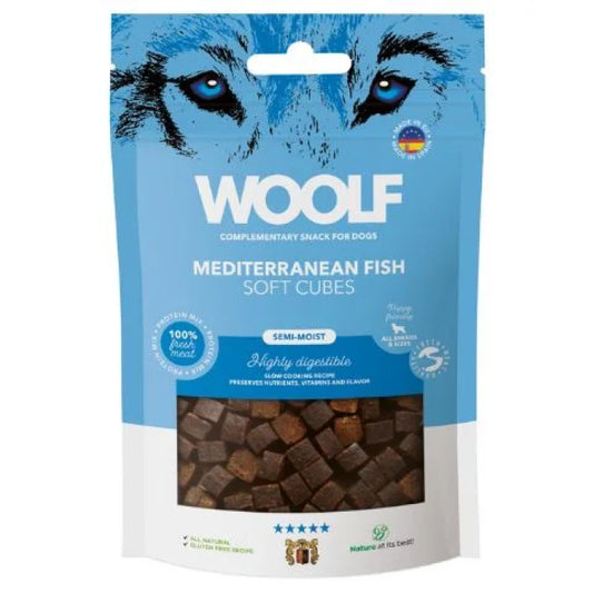 Woolf Naturlige godbidder Soft Cubes Mediterranean Fisk 100g